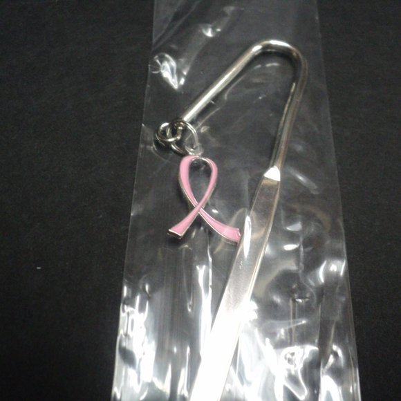 New Breast Cancer Book Marker Silver-Toned - Picture 1 of 2